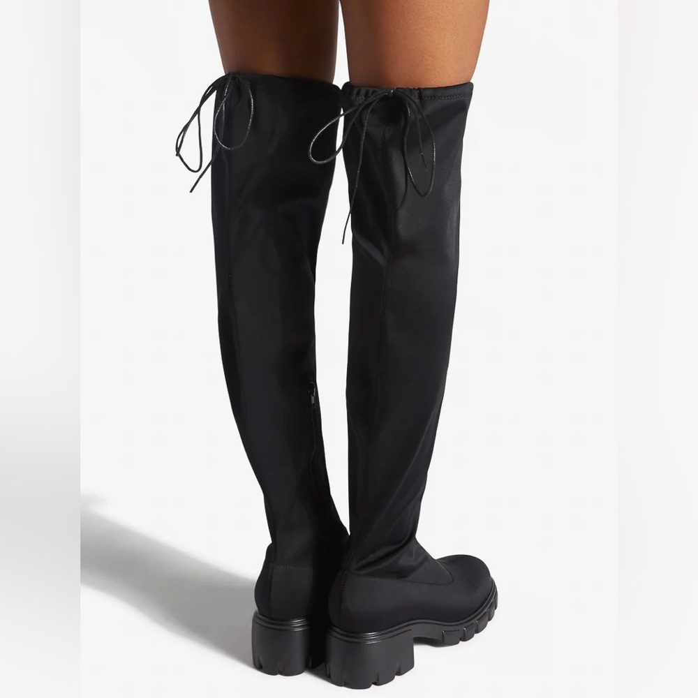 NIB Tall Black Block Heel Boots - Picture 3 of 4
